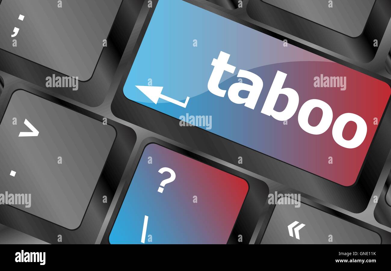 Computer keys spell out the word taboo vector, keyboard key, keyboard  button, vector keyboard Stock Vector Image & Art - Alamy