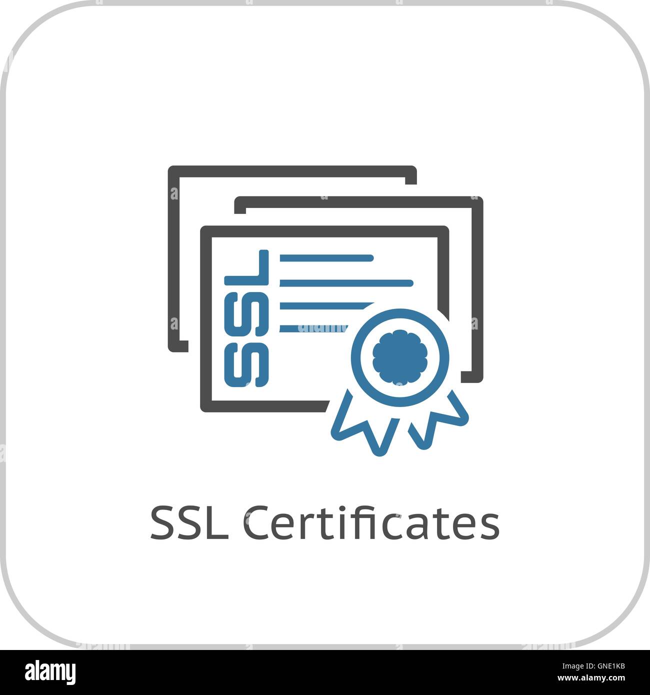 SSL Certificates Icon. Flat Design. Stock Vector