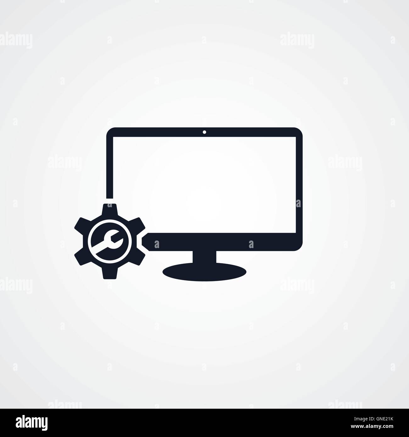 computer desktop repair setting Stock Vector