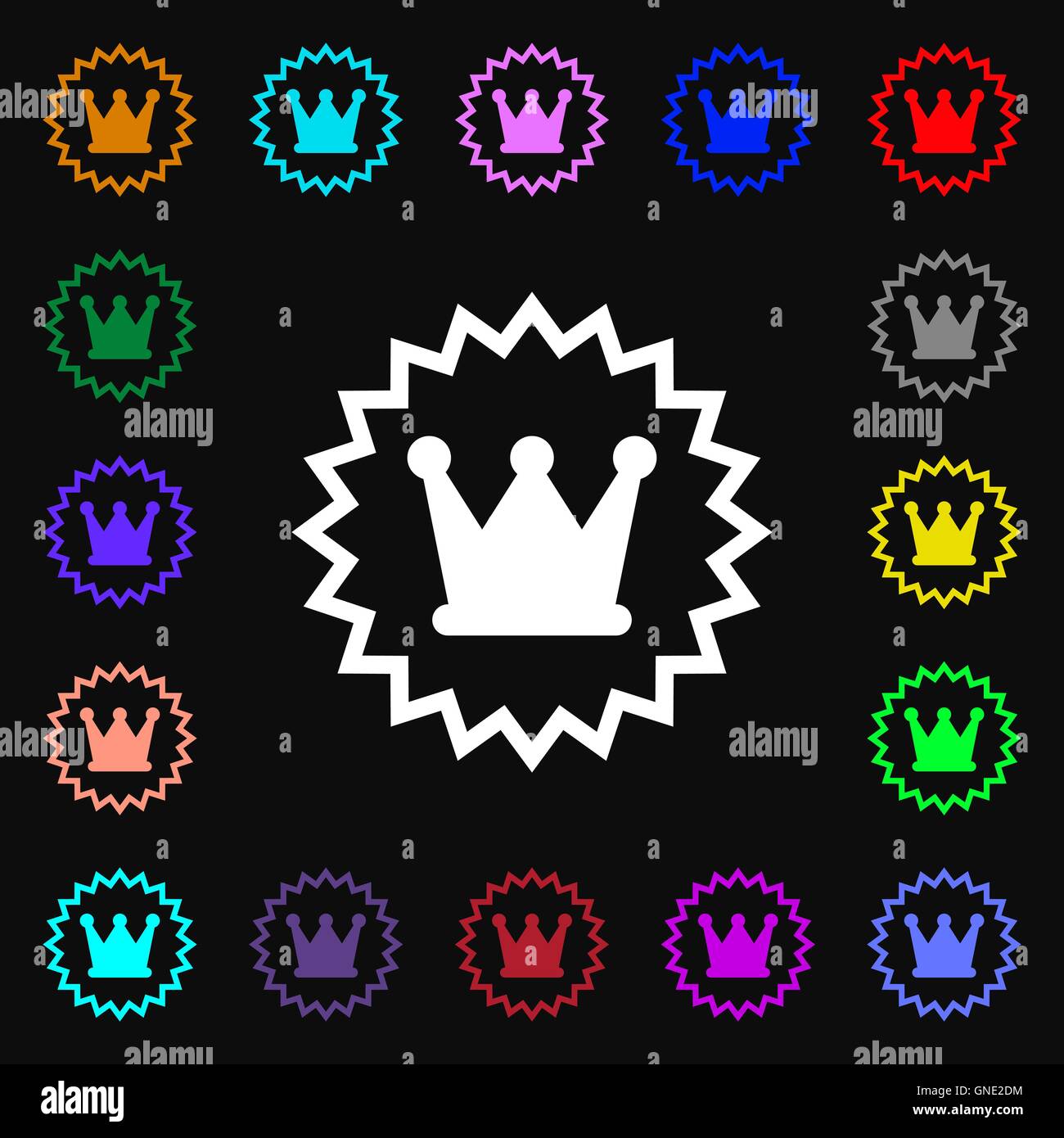 ?rown icon sign. Lots of colorful symbols for your design. Vector Stock ...
