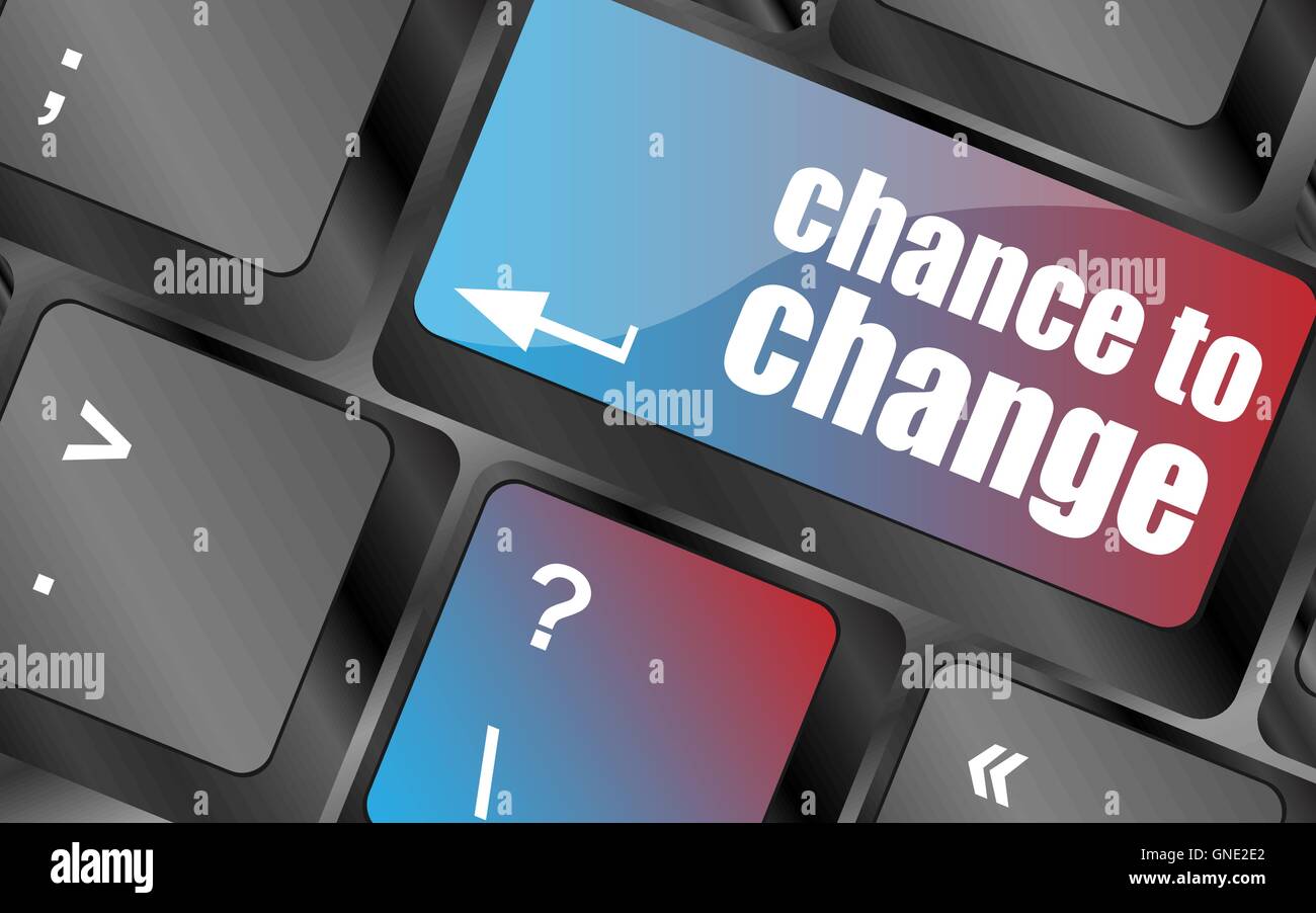 chance to change key on keyboard showing business success vector ...
