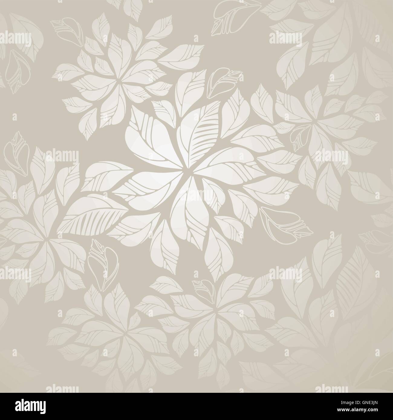 Seamless silver leaves wallpaper Stock Vector Image & Art - Alamy