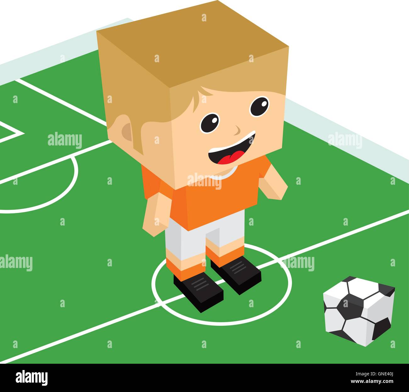 male cartoon soccer player Stock Vector