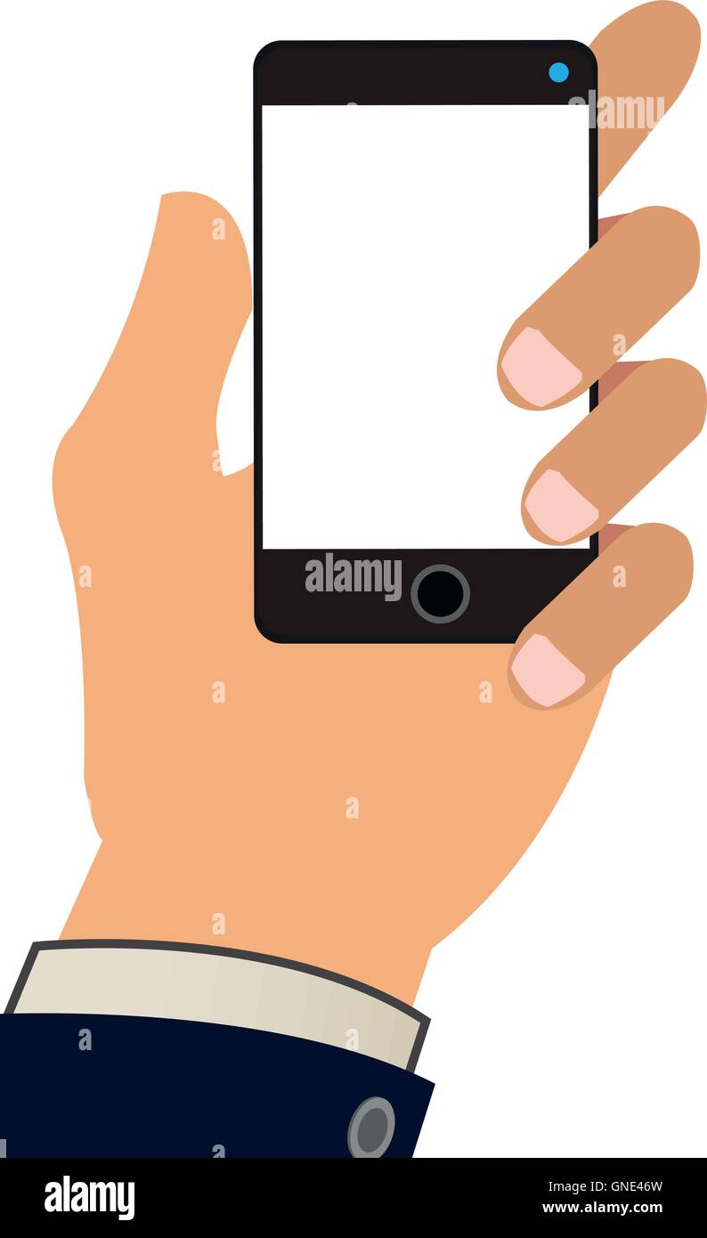 hand holding modern cellphone icon Stock Vector Image & Art - Alamy