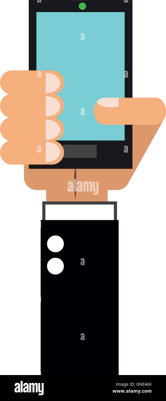 hand holding modern cellphone icon Stock Vector Image & Art - Alamy