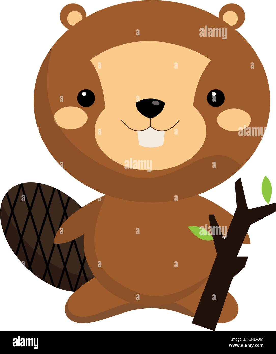 cute beaver cartoon icon Stock Vector