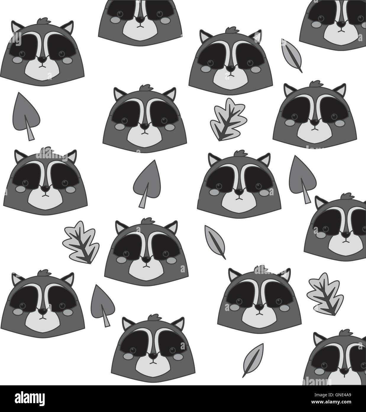 cute raccoon cartoon pattern background Stock Vector Image & Art - Alamy