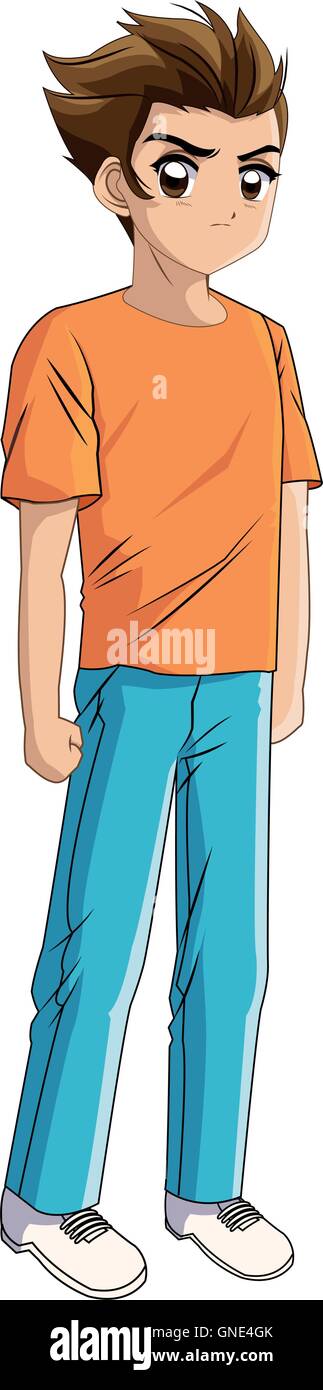 anime style boy icon Stock Vector Image & Art - Alamy