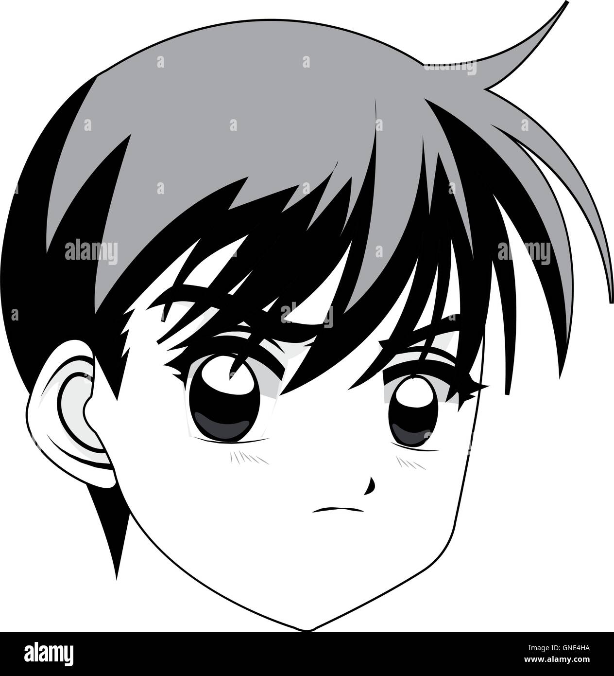 Anime style boy icon Royalty Free Vector Image