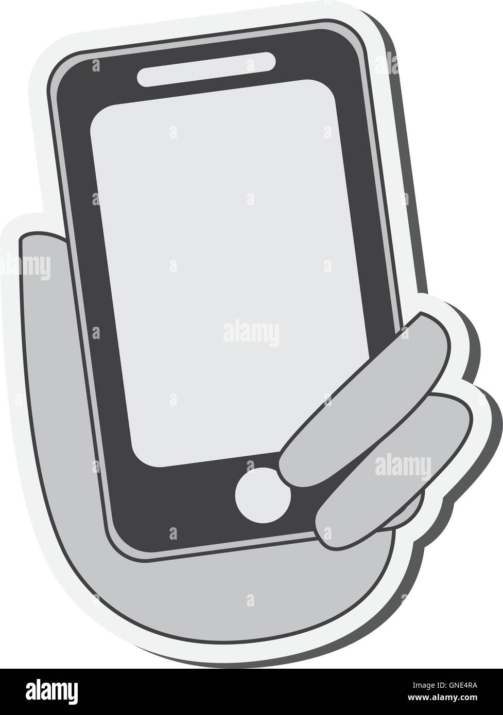 hand holding modern cellphone icon Stock Vector Image & Art - Alamy