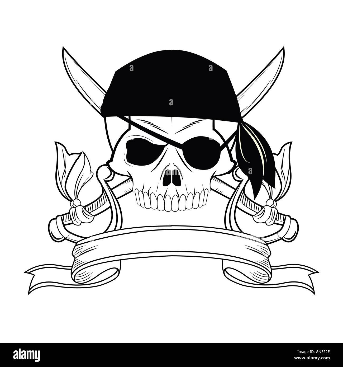 cartoon pirate tattoo design Stock Vector Image & Art - Alamy