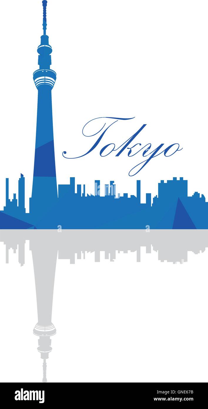 Isolated Tokyo skyline on a white background, Vector illustration Stock ...