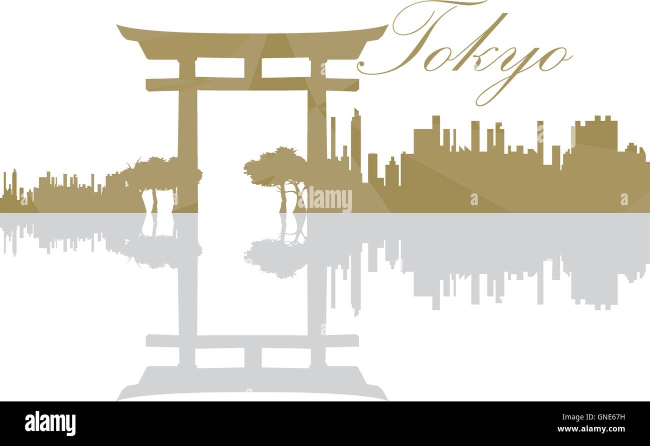 Isolated Tokyo skyline on a white background, Vector illustration Stock ...