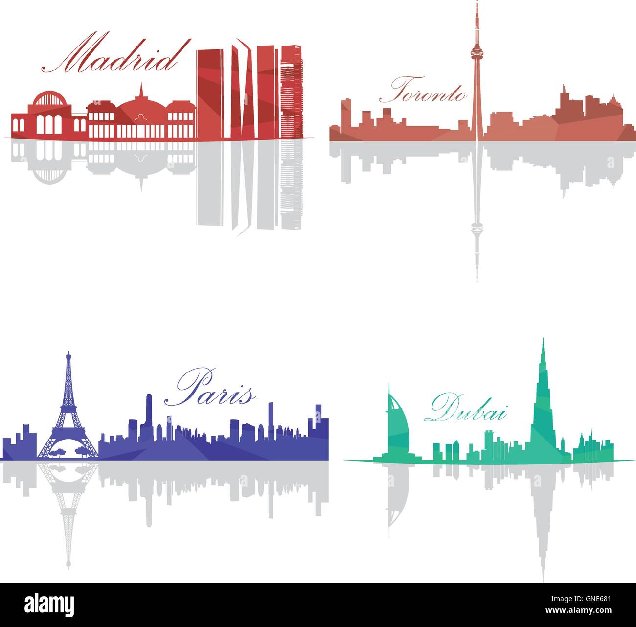 Paris skyline skylines Stock Vector Images - Alamy
