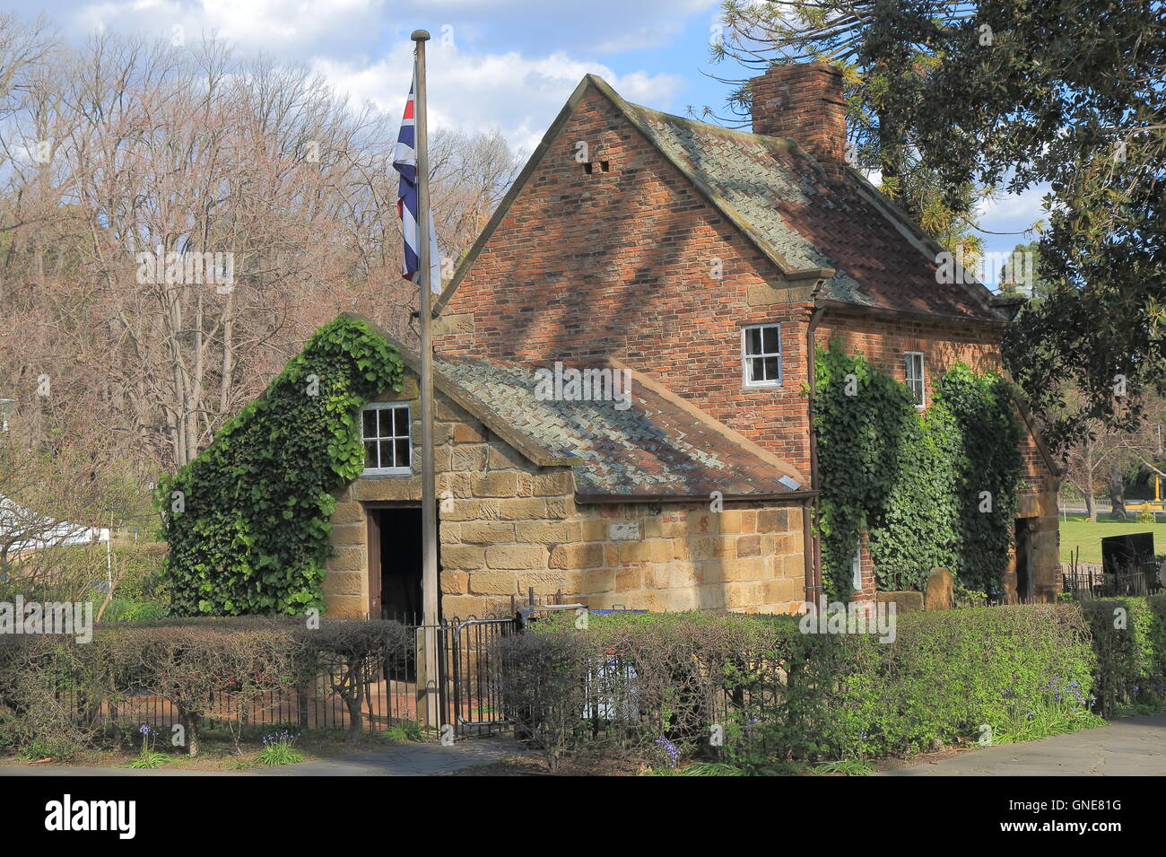 Historical building Cook’s cottage in Fitzroy Garden Melbourne Australia Stock Photo