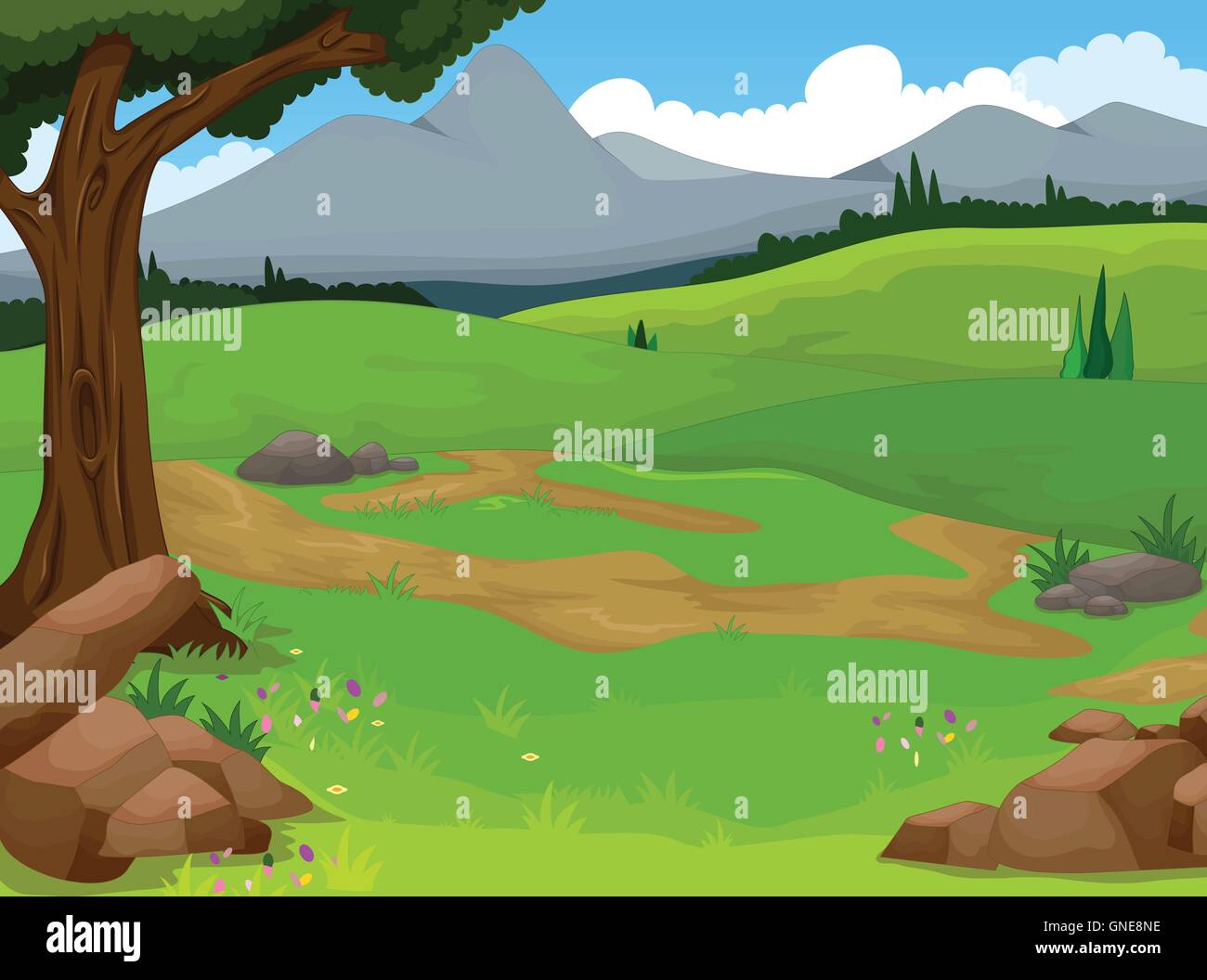 beauty forest with landscape background Stock Vector Image & Art - Alamy