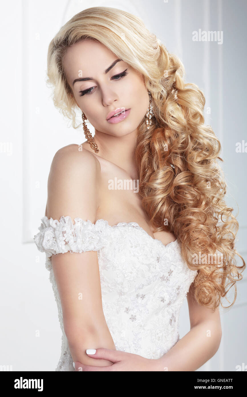 Bride. Hairstyle, portrait. Stock Photo