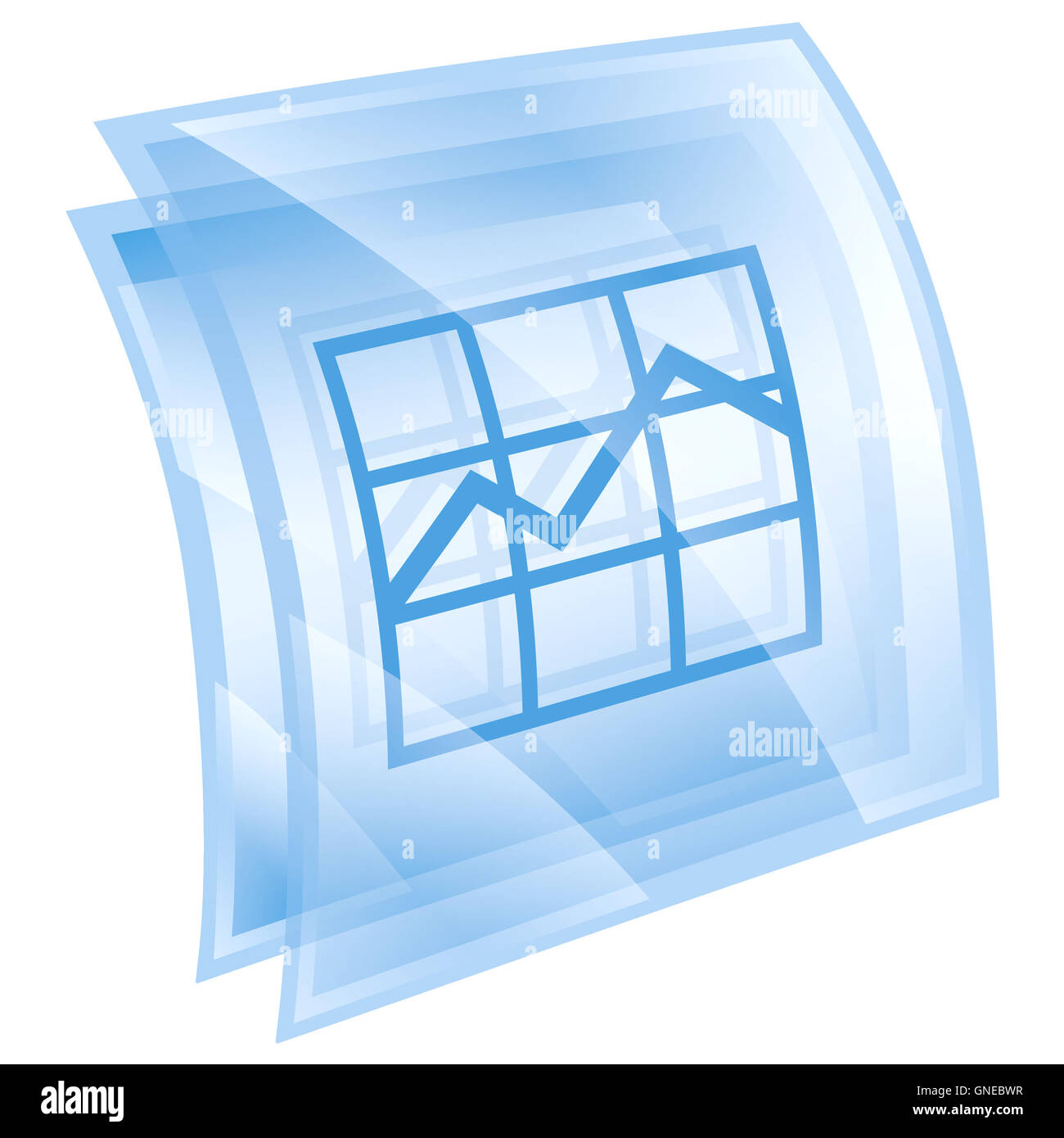 graph icon blue, isolated on white background Stock Photo - Alamy