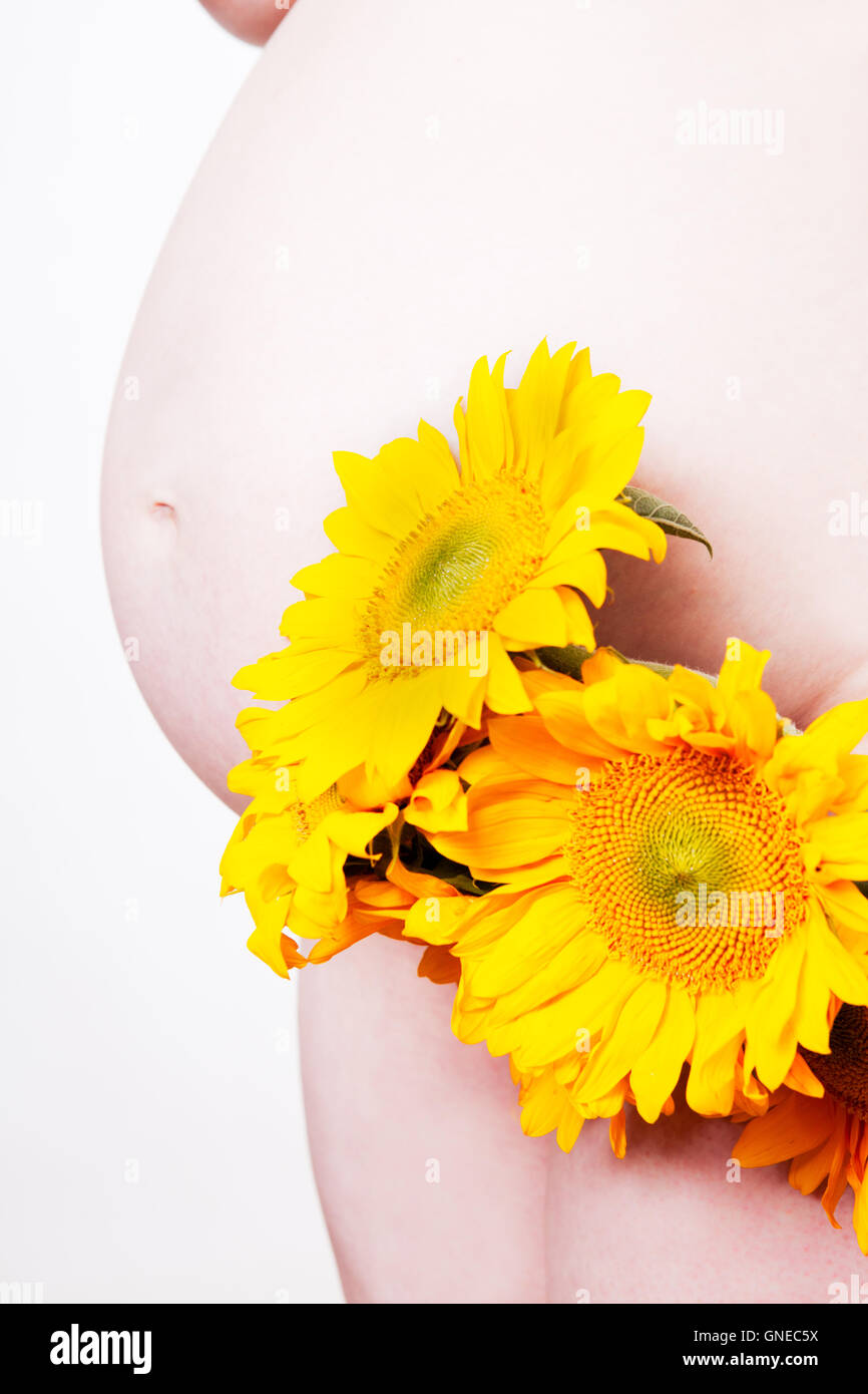 Belly and Flowers Stock Photo Alamy