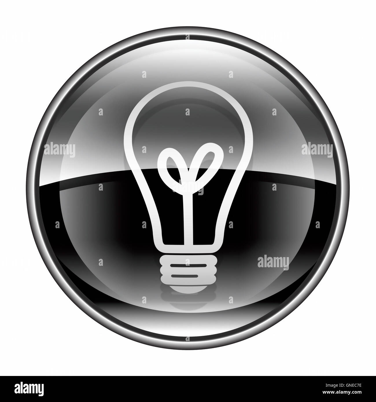 Light Bulb Icon black, isolated on white background Stock Photo