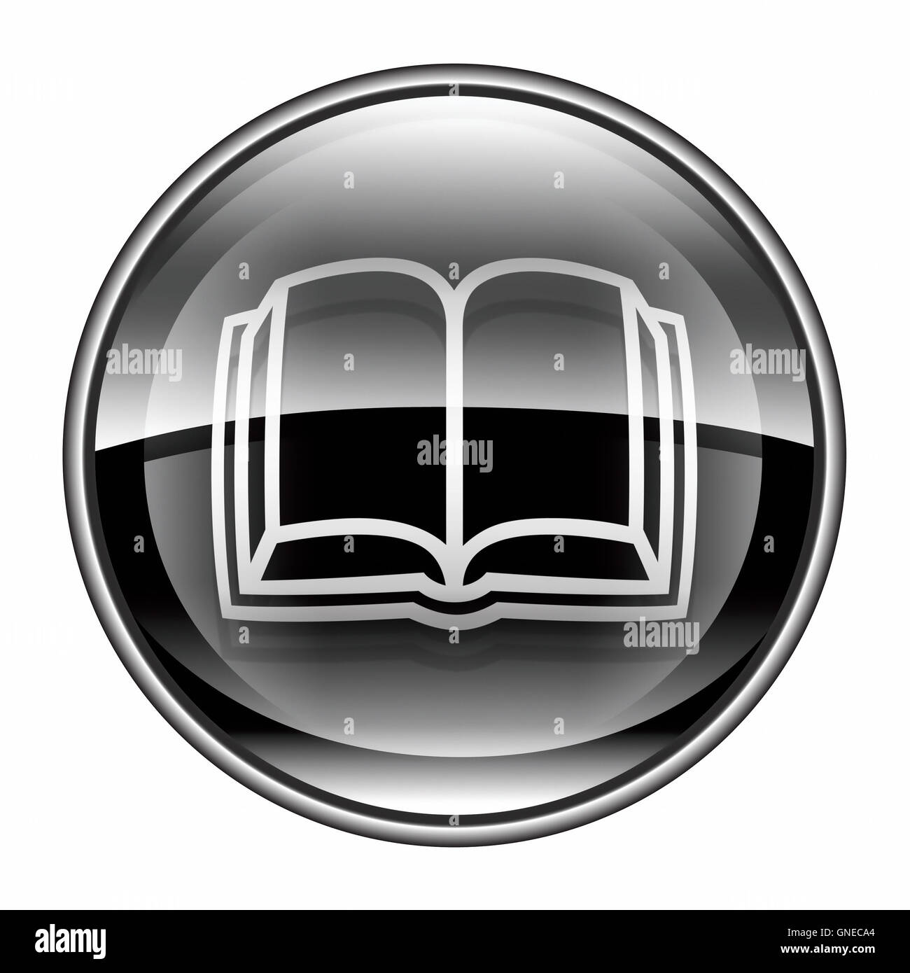 book icon black, isolated on white background Stock Photo - Alamy