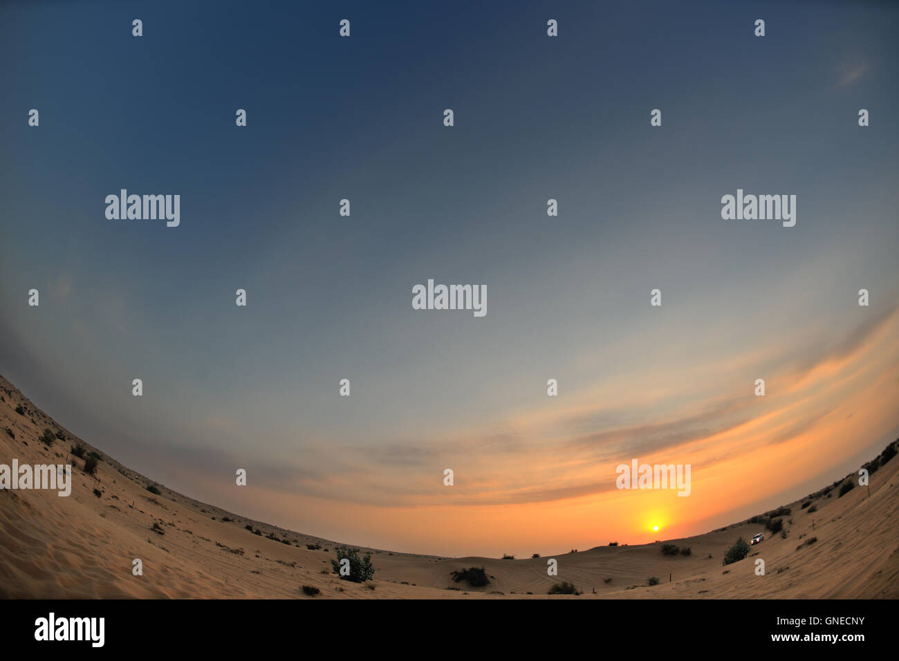 beautiful sunset in desert Stock Photo - Alamy