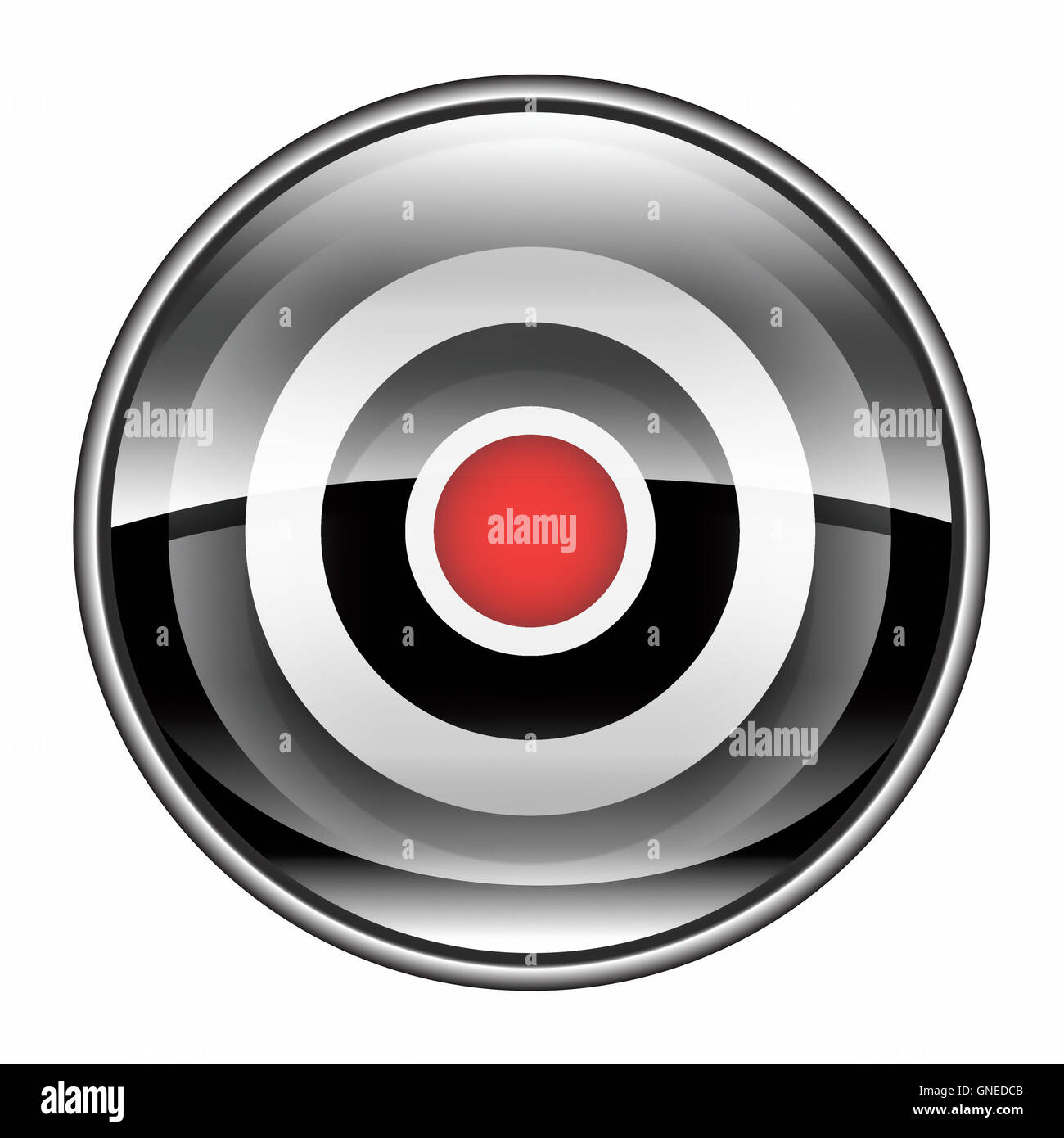 Record icon black, isolated on white background Stock Photo - Alamy