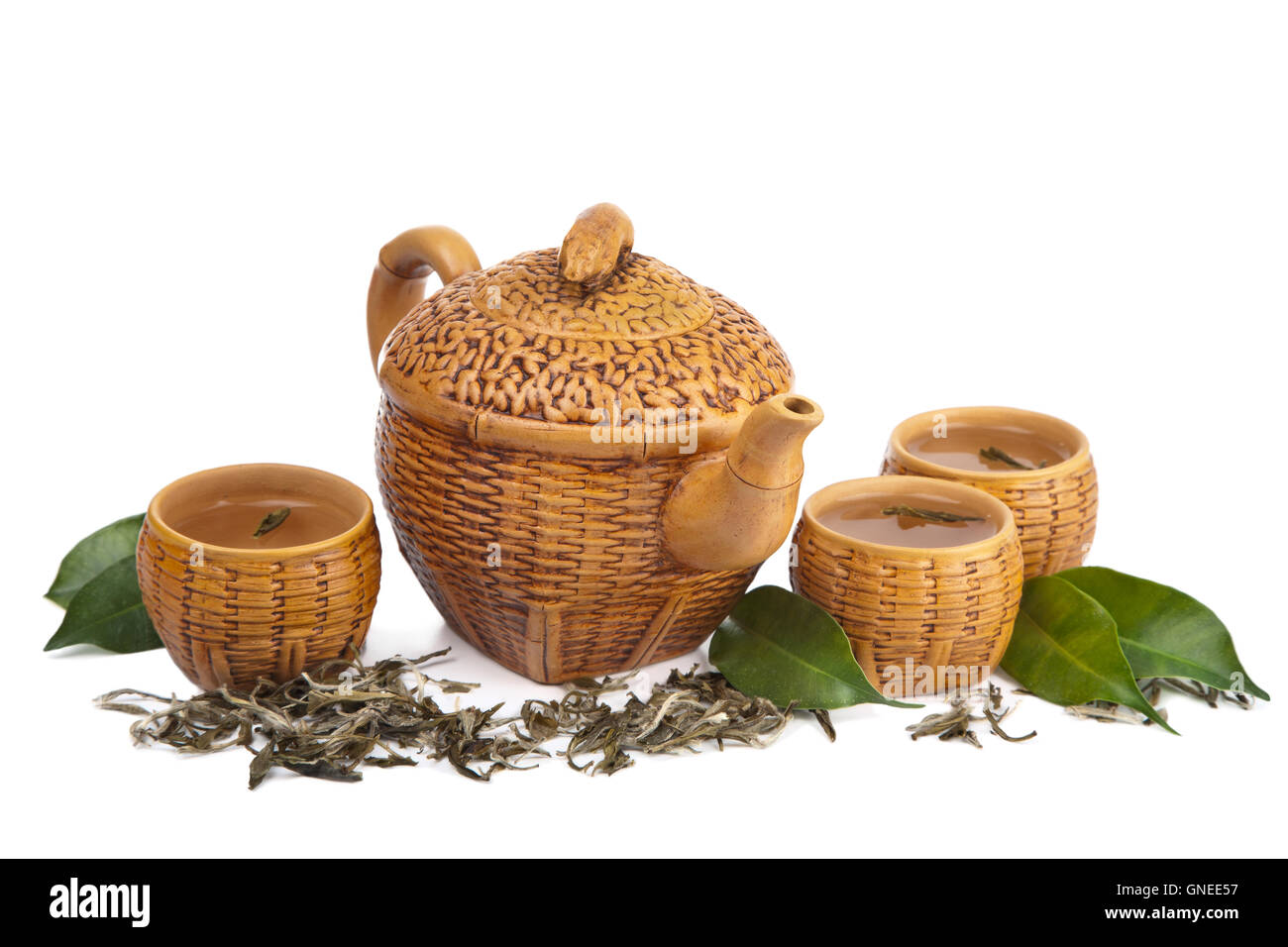 green tea isolated Stock Photo