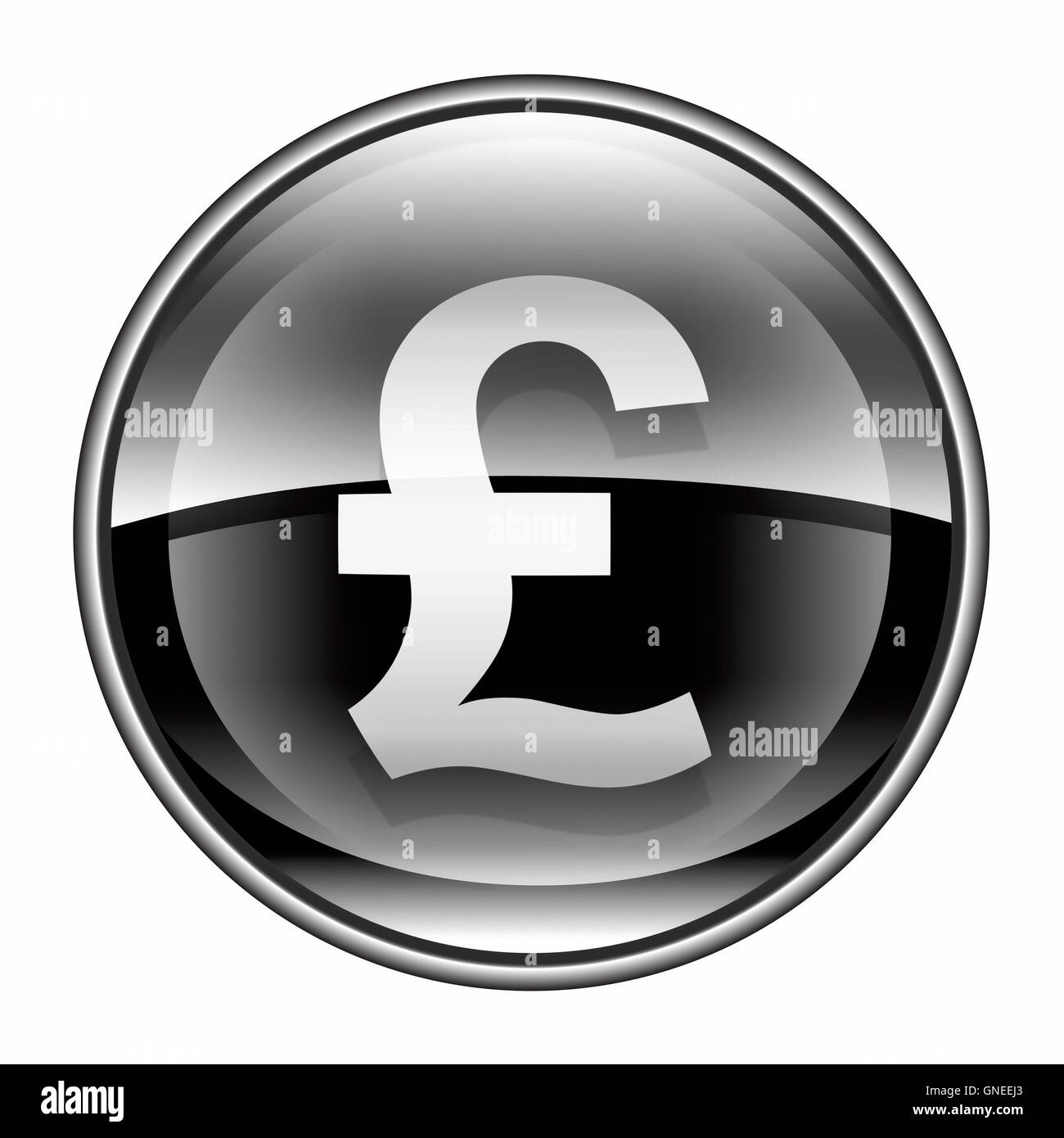 Pound icon black, isolated on white background Stock Photo