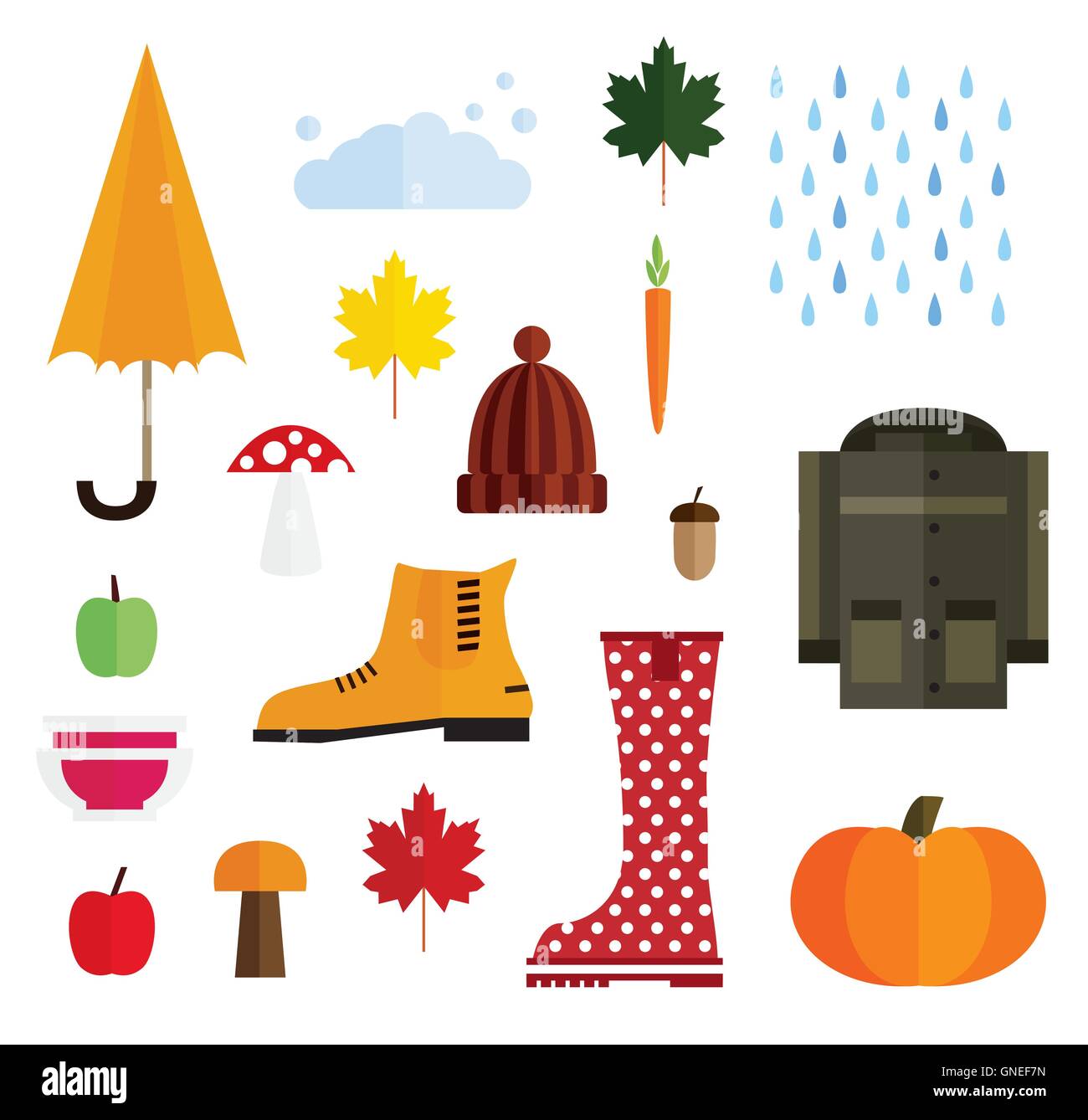 Set elements on autumn Stock Vector Images - Alamy