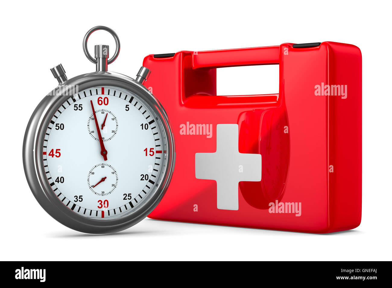 First aid kit on white background. Isolated 3D image Stock Photo - Alamy
