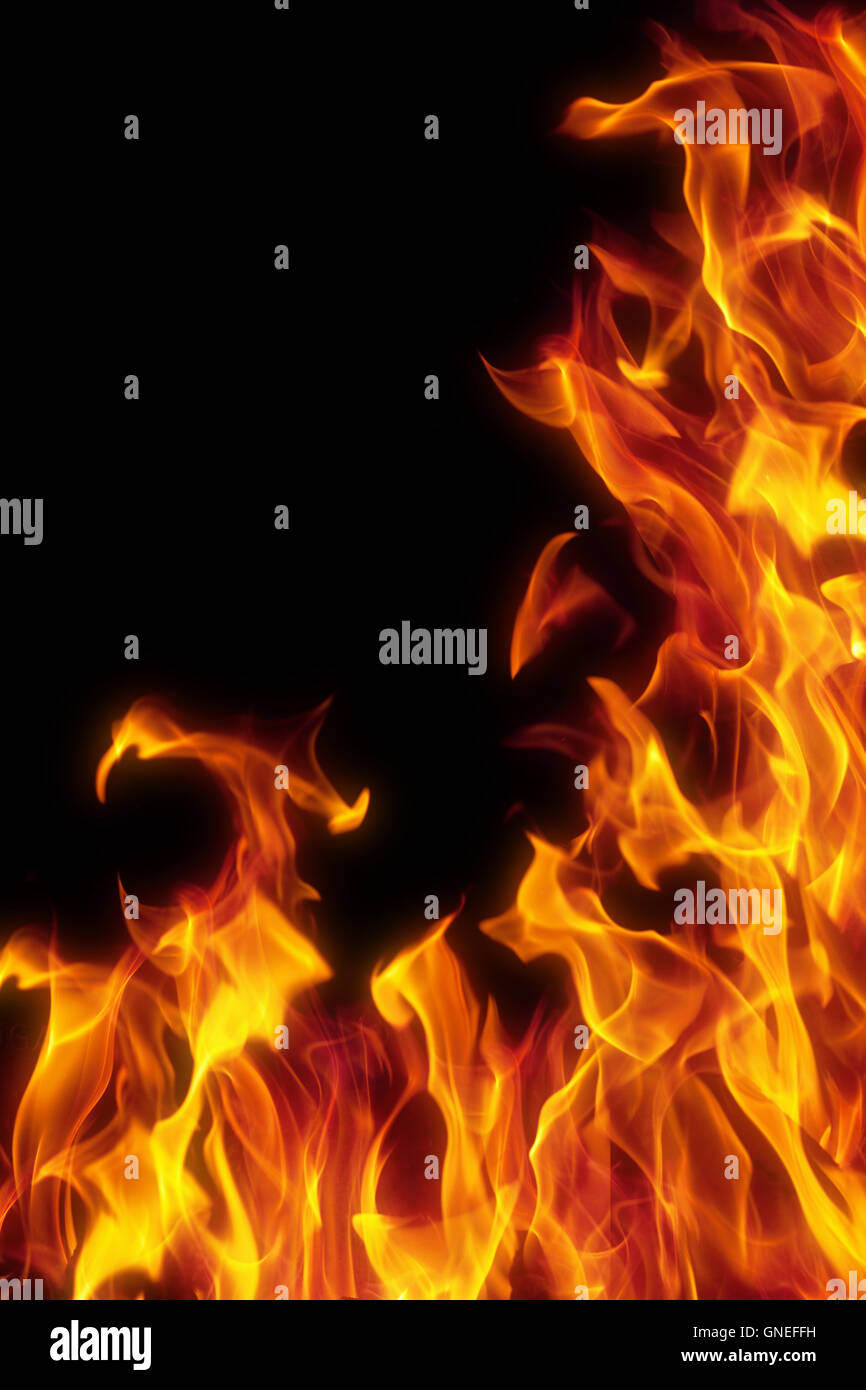 flame isolated over black background Stock Photo - Alamy