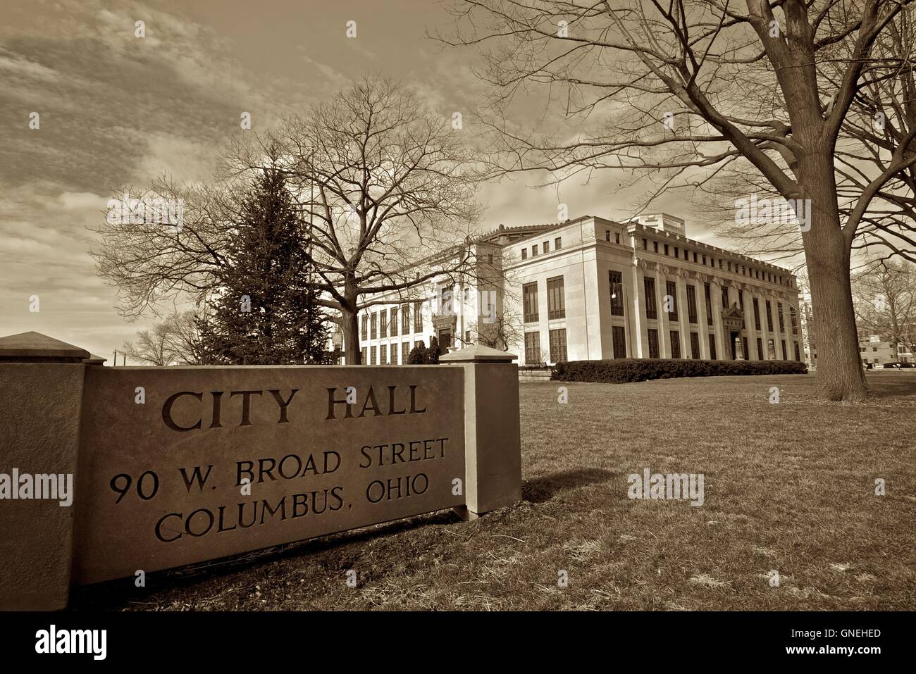 Columbus City Hall Stock Photo