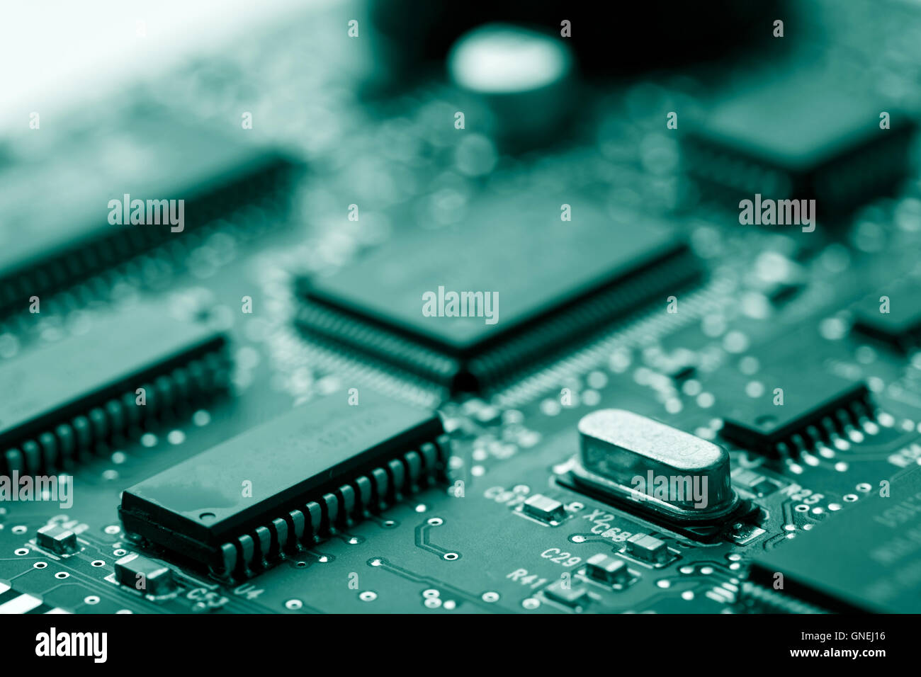 electronic board toned green Stock Photo - Alamy