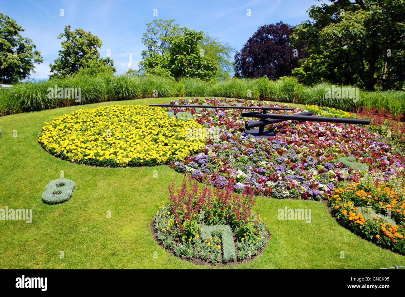 Famous flower clock, Geneva, Switzerland Stock Photo Alamy