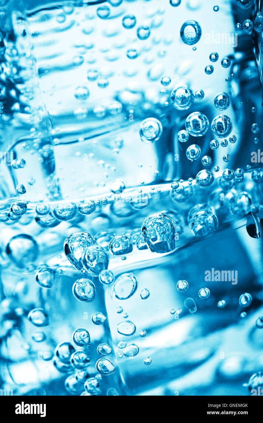 ice cubes in water bubbles Stock Photo Alamy