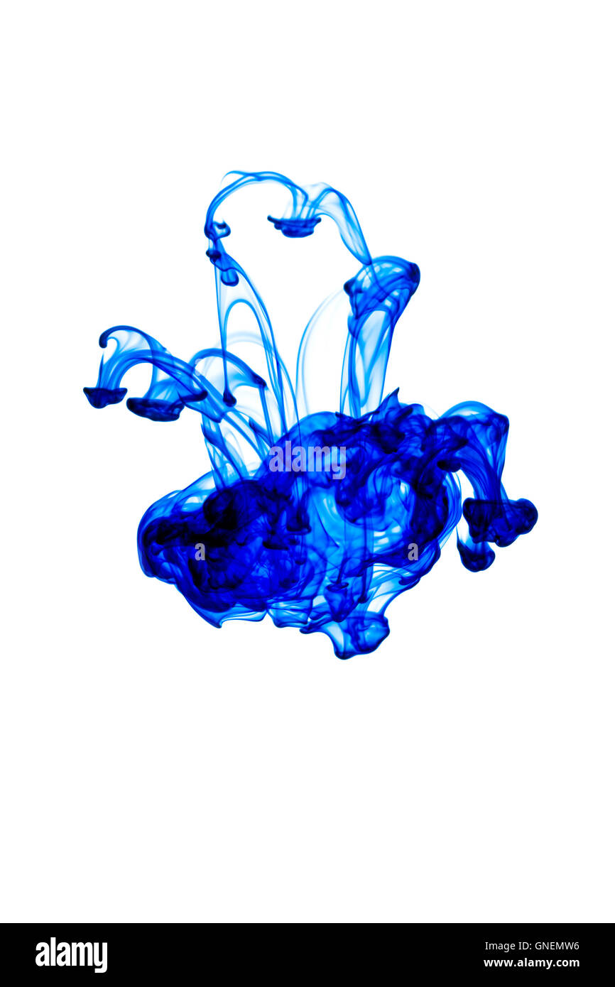 abstract blue ink in water isolated Stock Photo Alamy