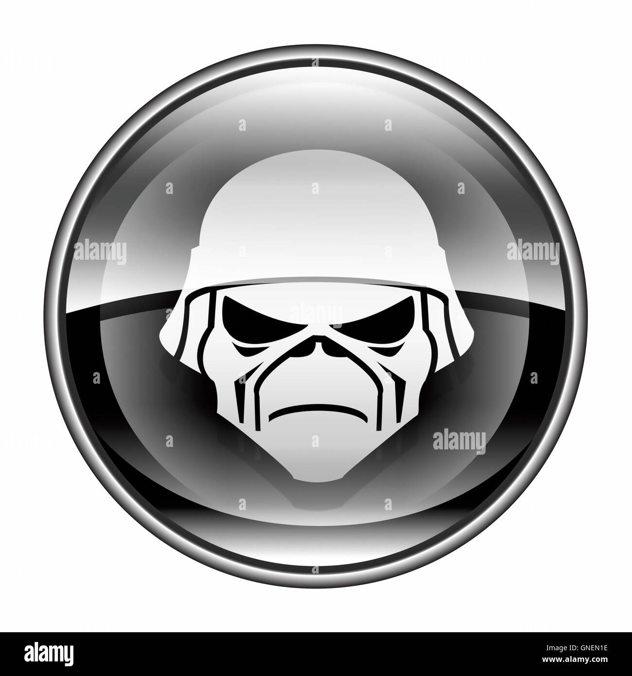 Army icon black, isolated on white background Stock Photo