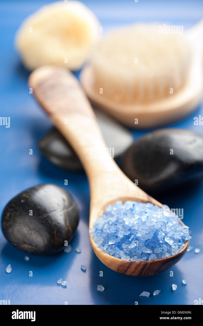 herbal salt and spa stones Stock Photo - Alamy