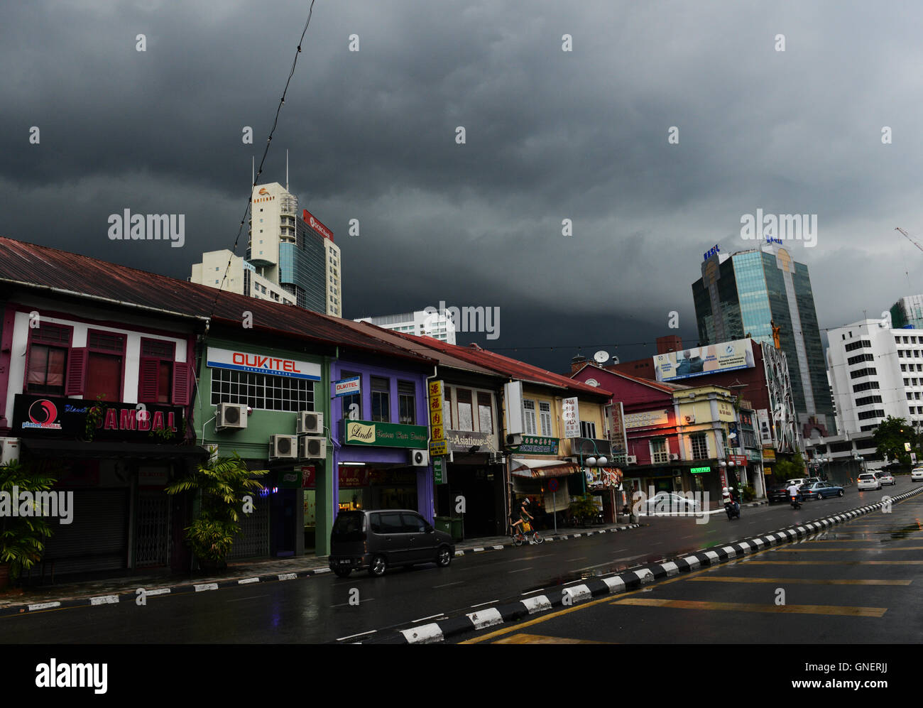 Stormy weather over Kuching, Malaysia. Stock Photo