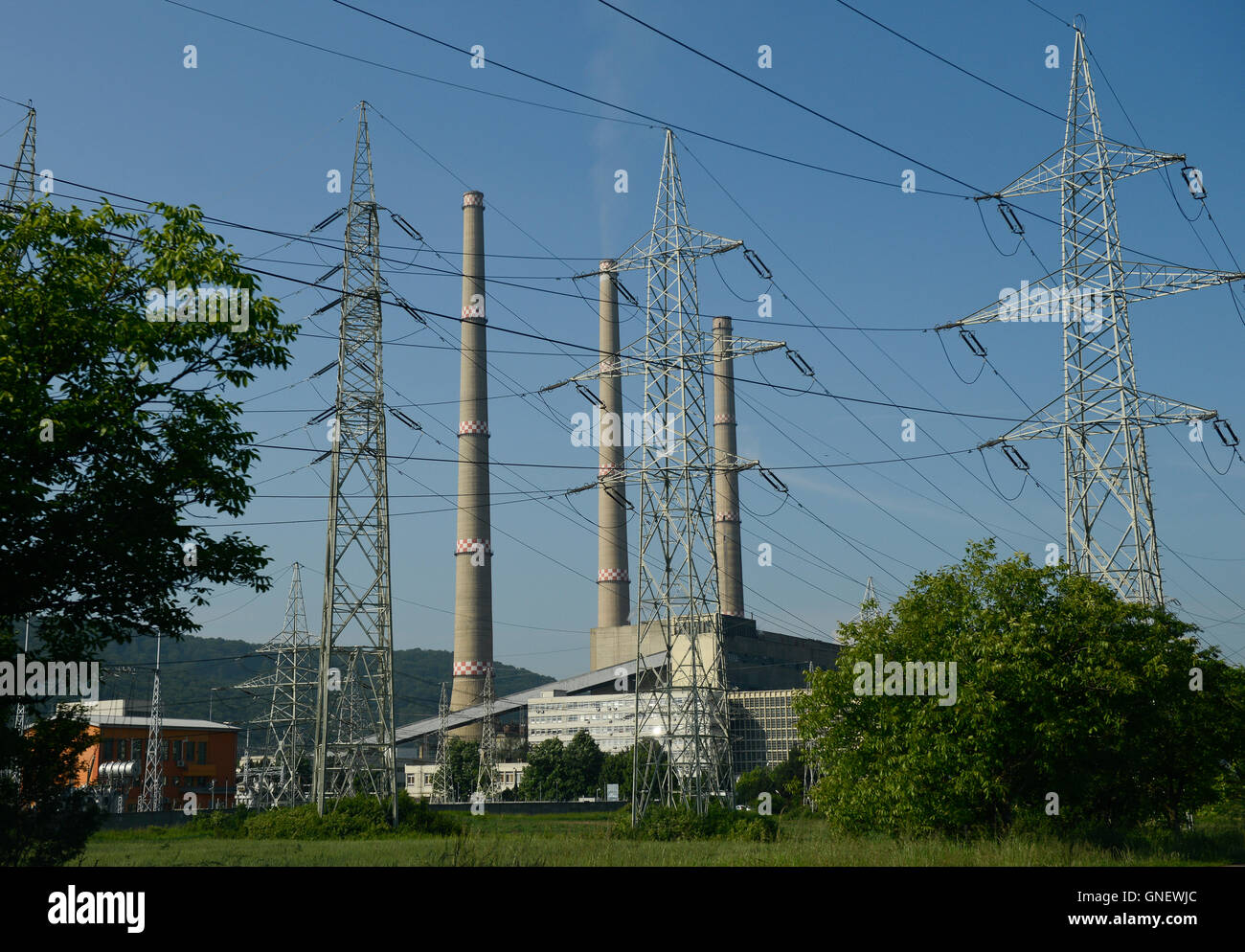 ROMANIA Transilvania, Mintia coal power plant Stock Photo