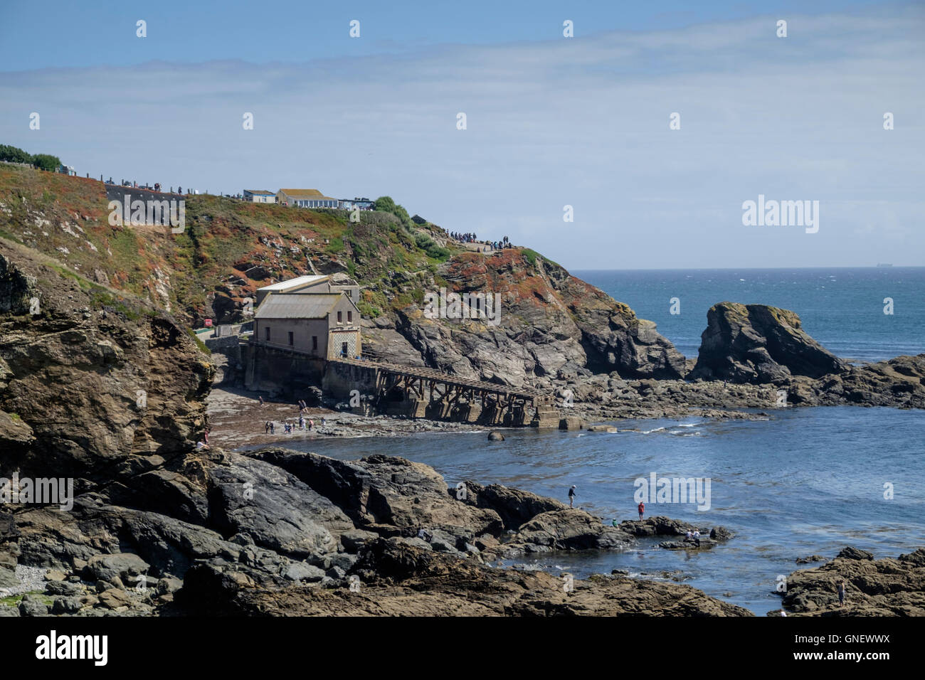 Around the most southerly point at the Lizard Cornwall England UK
