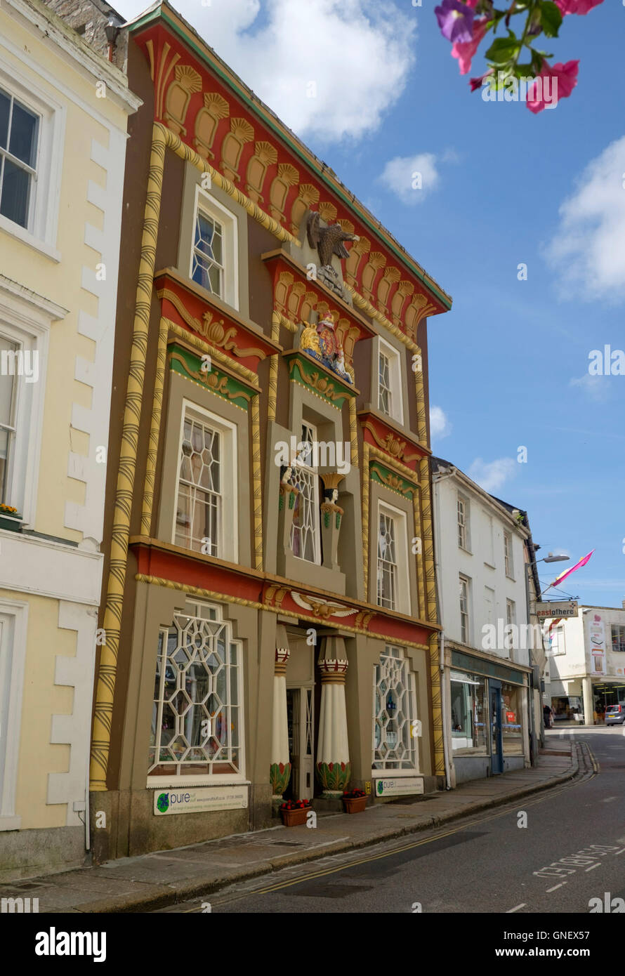 Penzance a town in West Cornwall England UK The Egyptian House Stock Photo