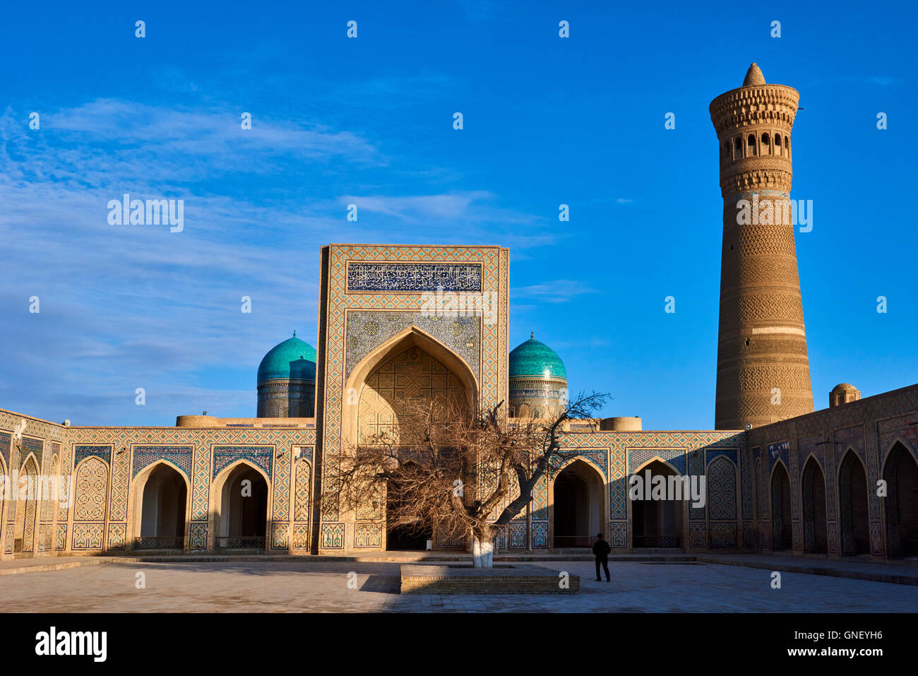Uzbekistan, Bukhara, Unesco world heritage, Kalon mosque and minaret Stock Photo