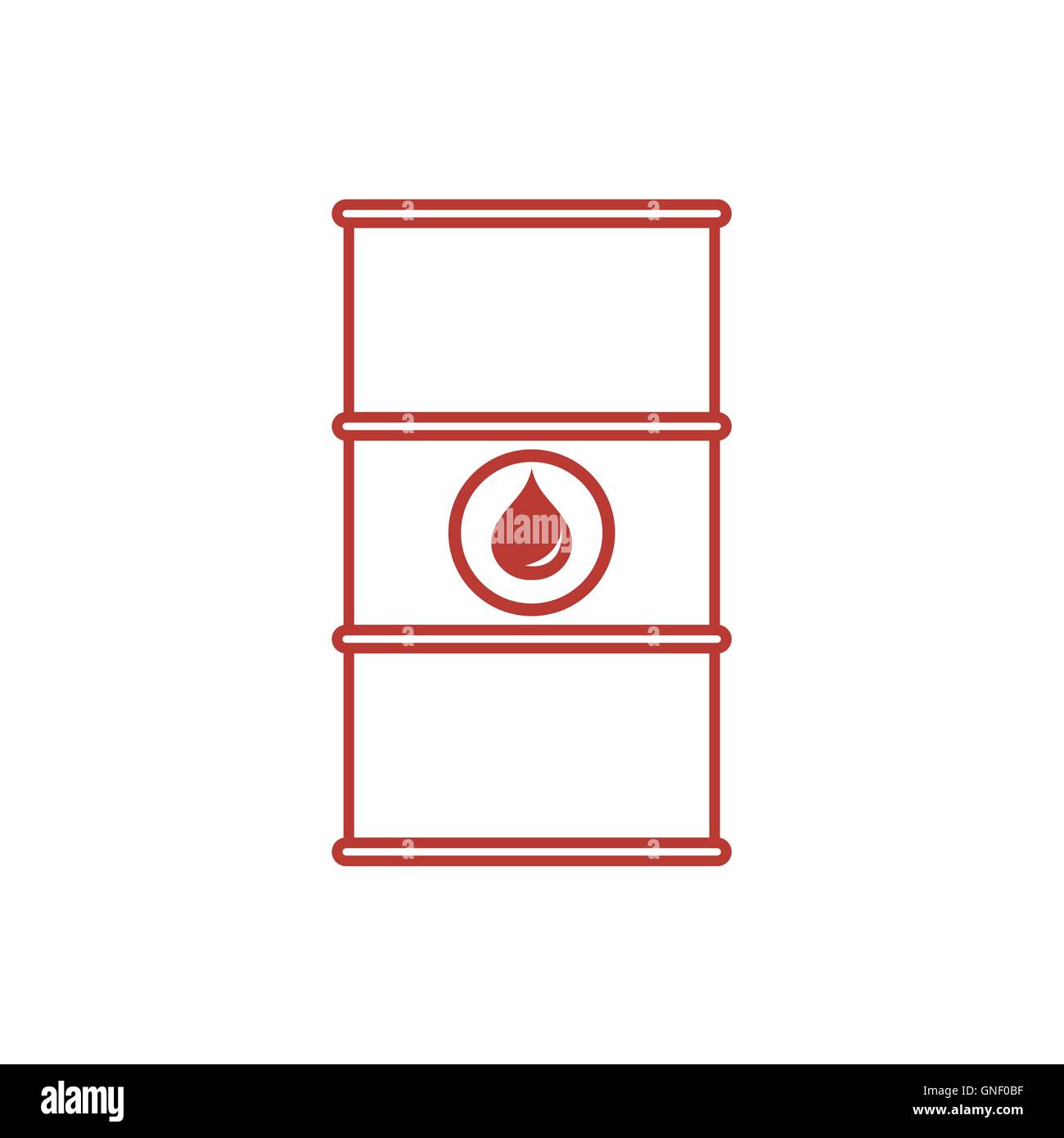 Stylized icon of the barrel of oil on a white background Stock Vector