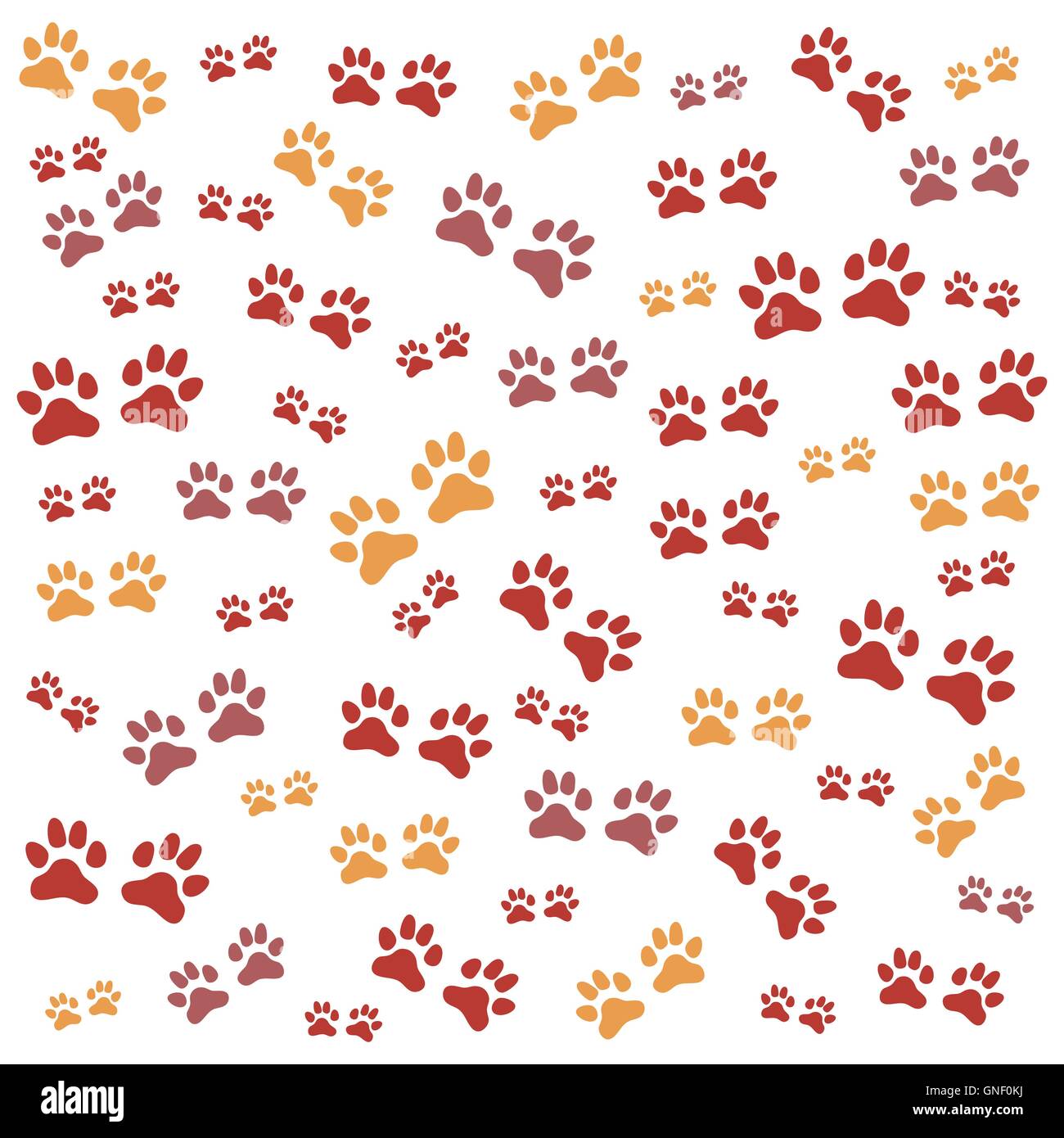 Nice picture of wild animal traces on a white background Stock Vector