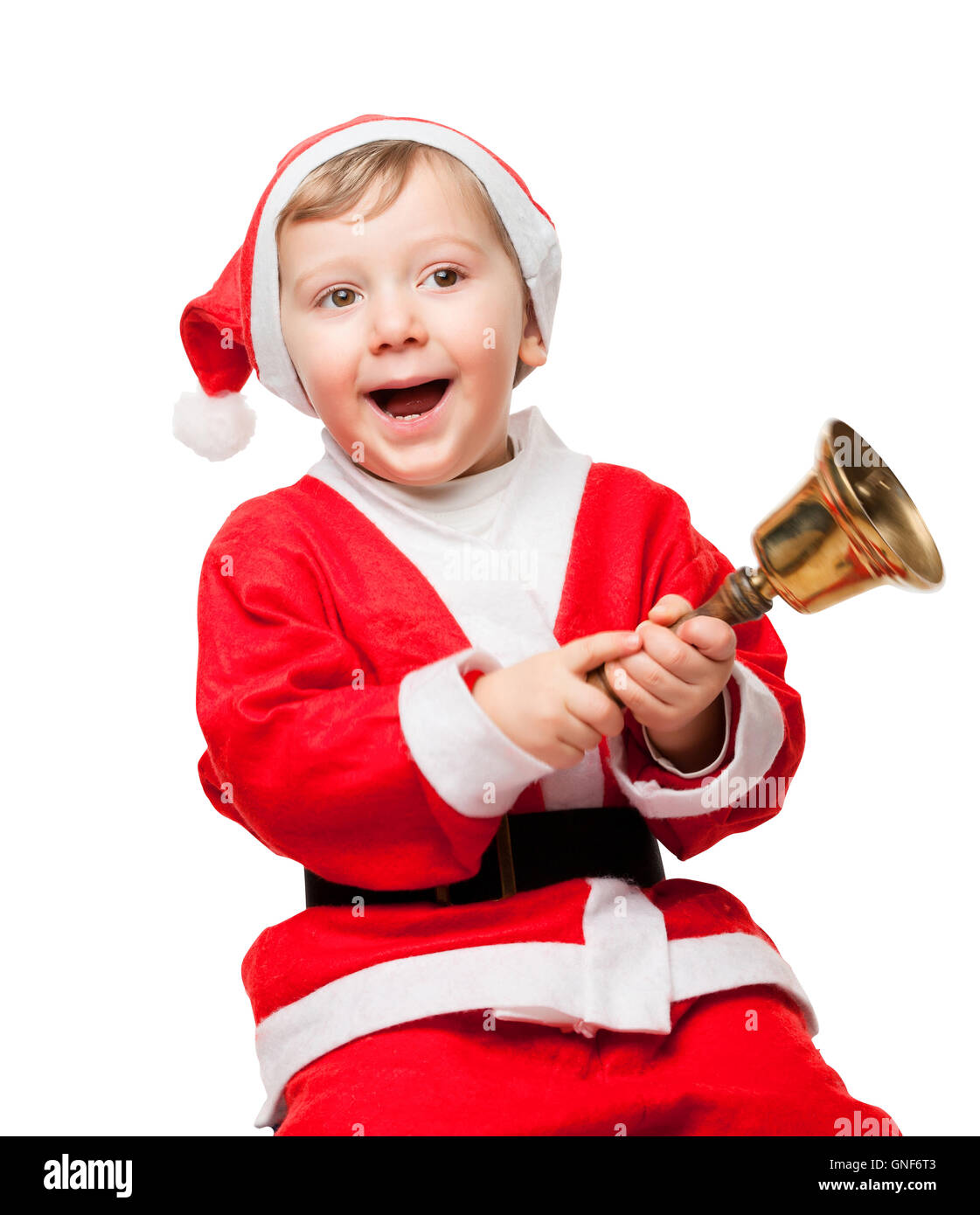 child santa claus isolated on white background Stock Photo