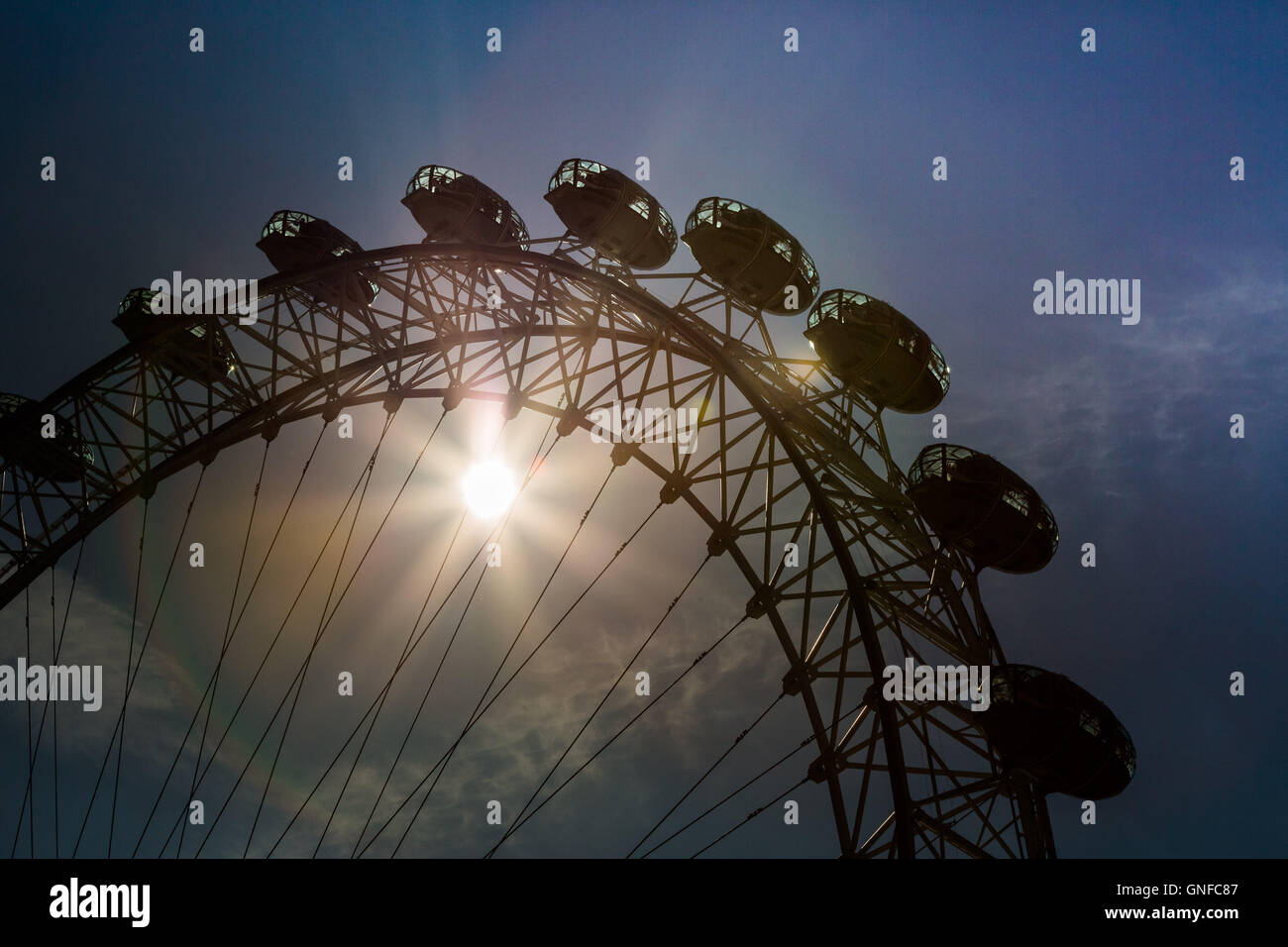 London, UK. 30th August, 2016. UK Weather: London Eye. Londoners enjoy the city heatwave Credit:  Guy Corbishley/Alamy Live News Stock Photo