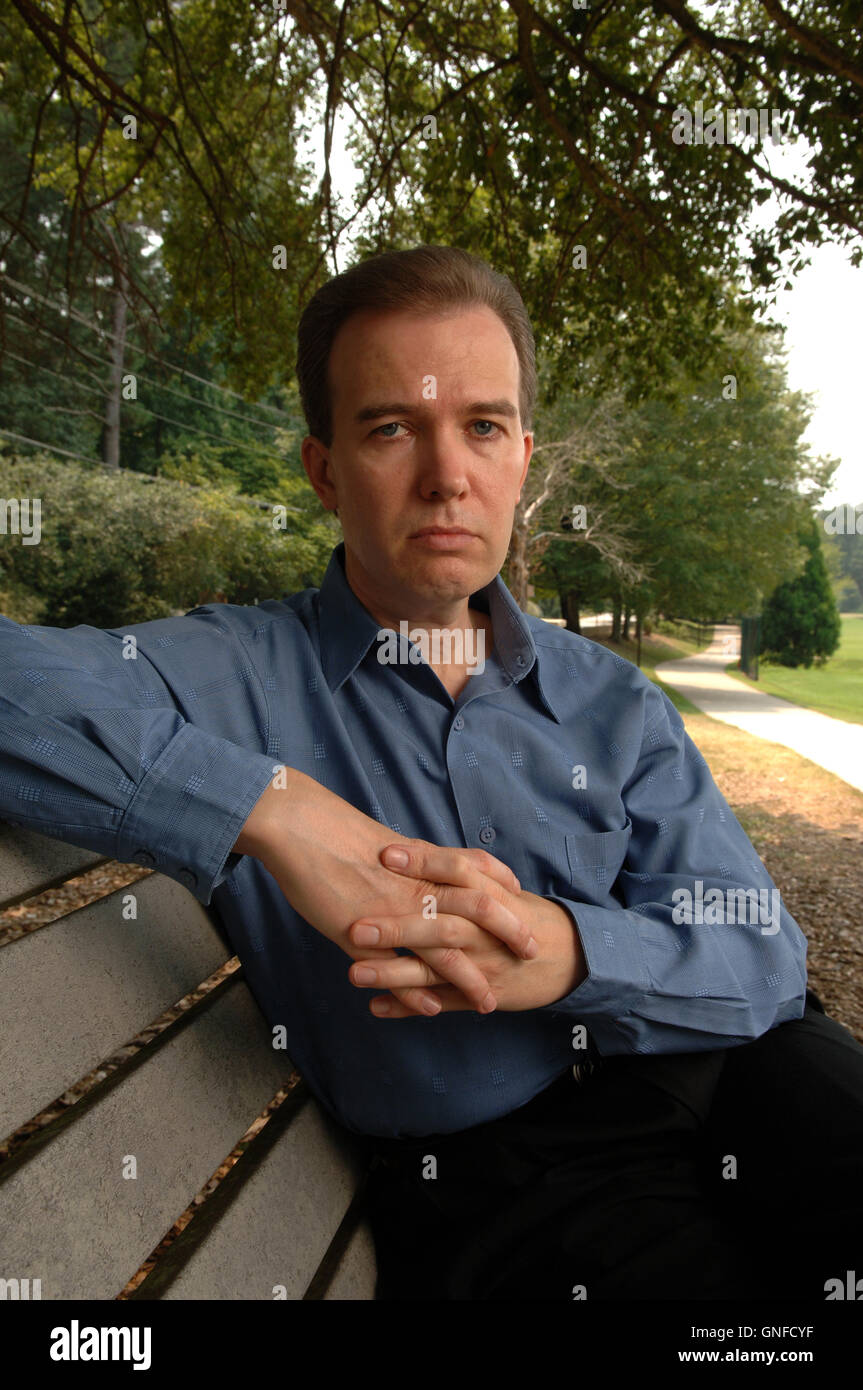 Atlanta, GA, USA. 16th Aug, 2007. John Mark Karr on bench in Chastain