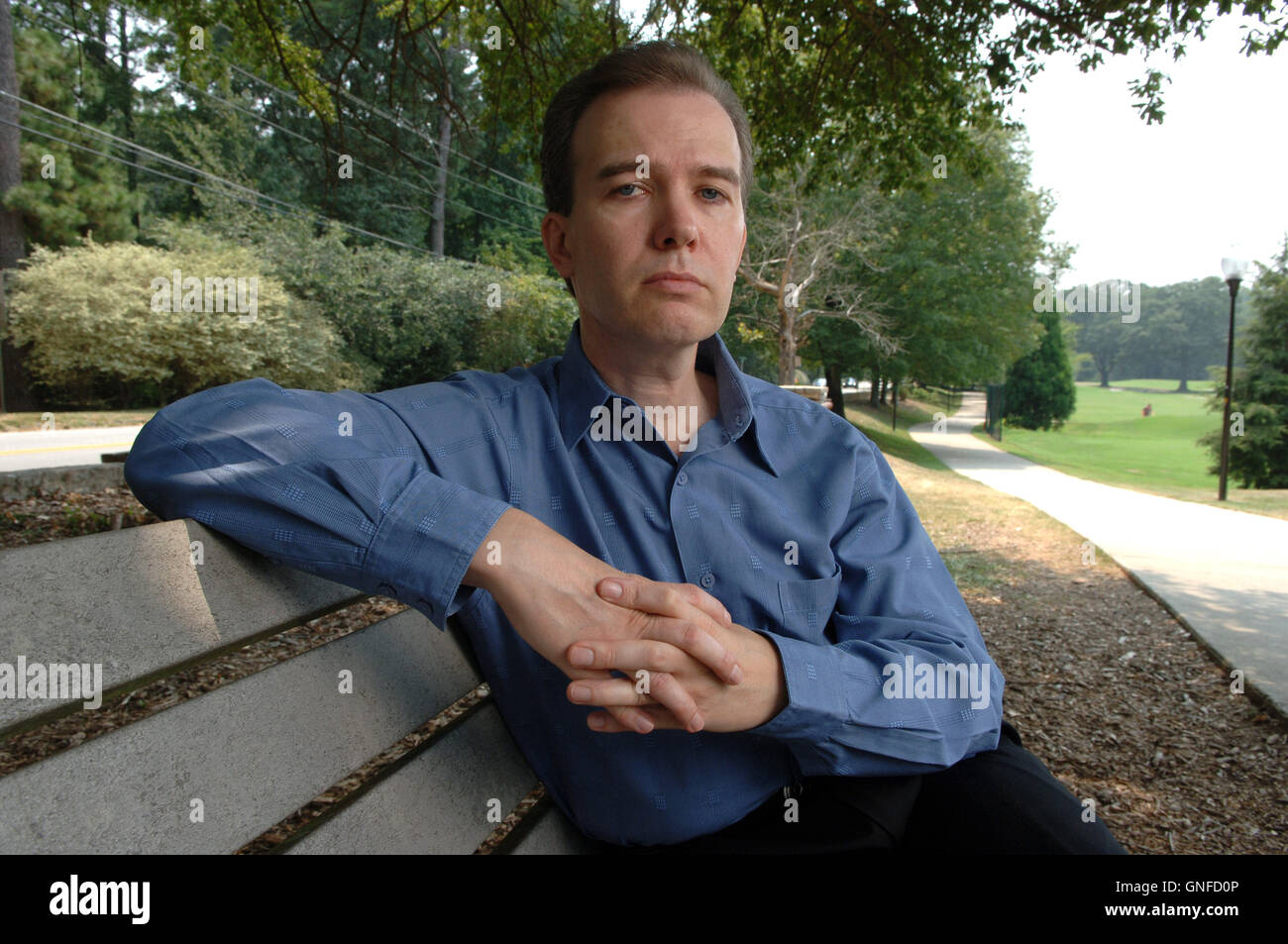 Atlanta, GA, USA. 16th Aug, 2007. John Mark Karr on bench in Chastain